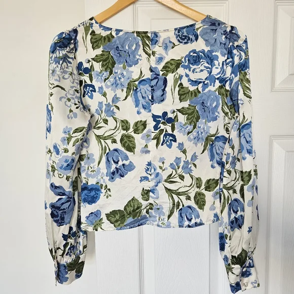 Reformation Blue Floral Blouse - Picture 3 of 6